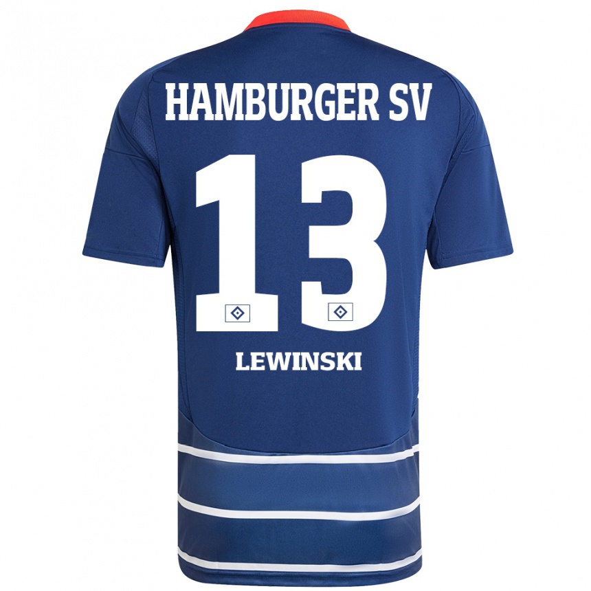 Enfant Football Maillot Fyn-Luca Lewinski #13 Bleu Foncé Tenues Extérieur 2024/25