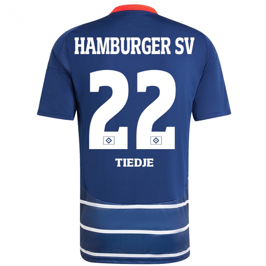 Enfant Football Maillot Patrick Tiedje #22 Bleu Foncé Tenues Extérieur 2024/25