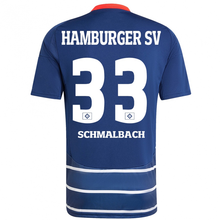 Enfant Football Maillot Sebastian Schmalbach #33 Bleu Foncé Tenues Extérieur 2024/25