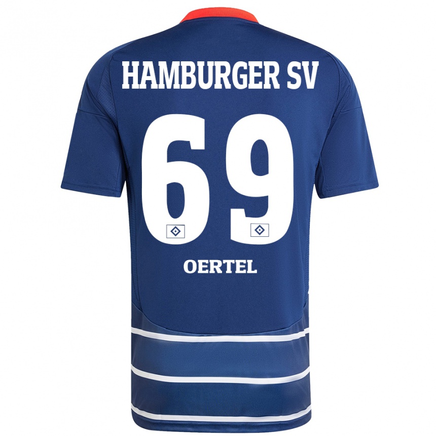 Enfant Football Maillot Jan Oertel #69 Bleu Foncé Tenues Extérieur 2024/25