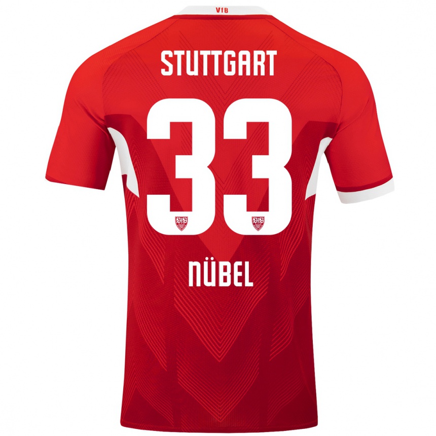 Enfant Football Maillot Alexander Nübel #33 Blanc Rouge Tenues Extérieur 2024/25