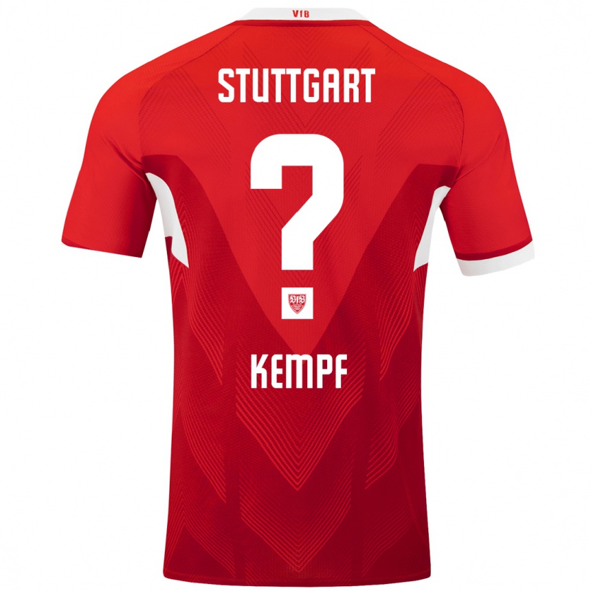 Enfant Football Maillot Karl Kempf #0 Blanc Rouge Tenues Extérieur 2024/25