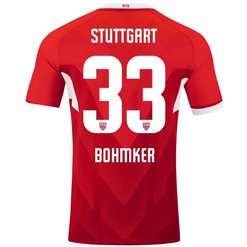 Enfant Football Maillot Finn Böhmker #33 Blanc Rouge Tenues Extérieur 2024/25