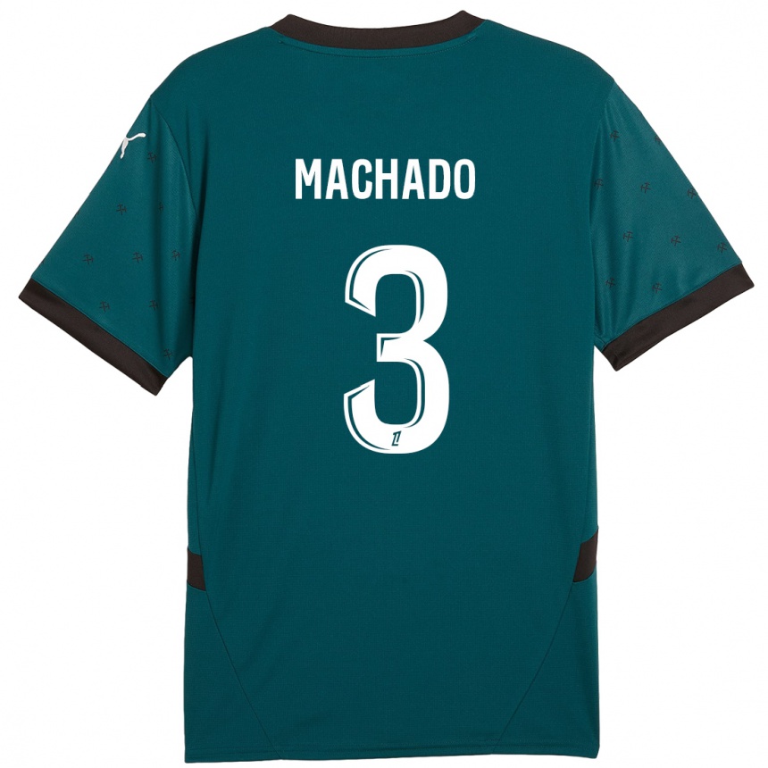 Enfant Football Maillot Deiver Machado #3 Vert Foncé Tenues Extérieur 2024/25