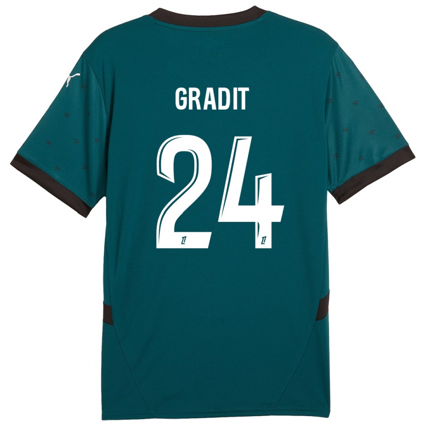 Enfant Football Maillot Jonathan Gradit #24 Vert Foncé Tenues Extérieur 2024/25