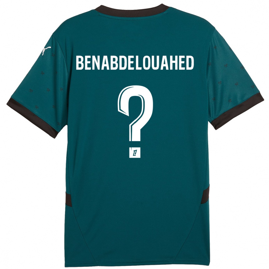 Enfant Football Maillot Kaïs Benabdelouahed #0 Vert Foncé Tenues Extérieur 2024/25