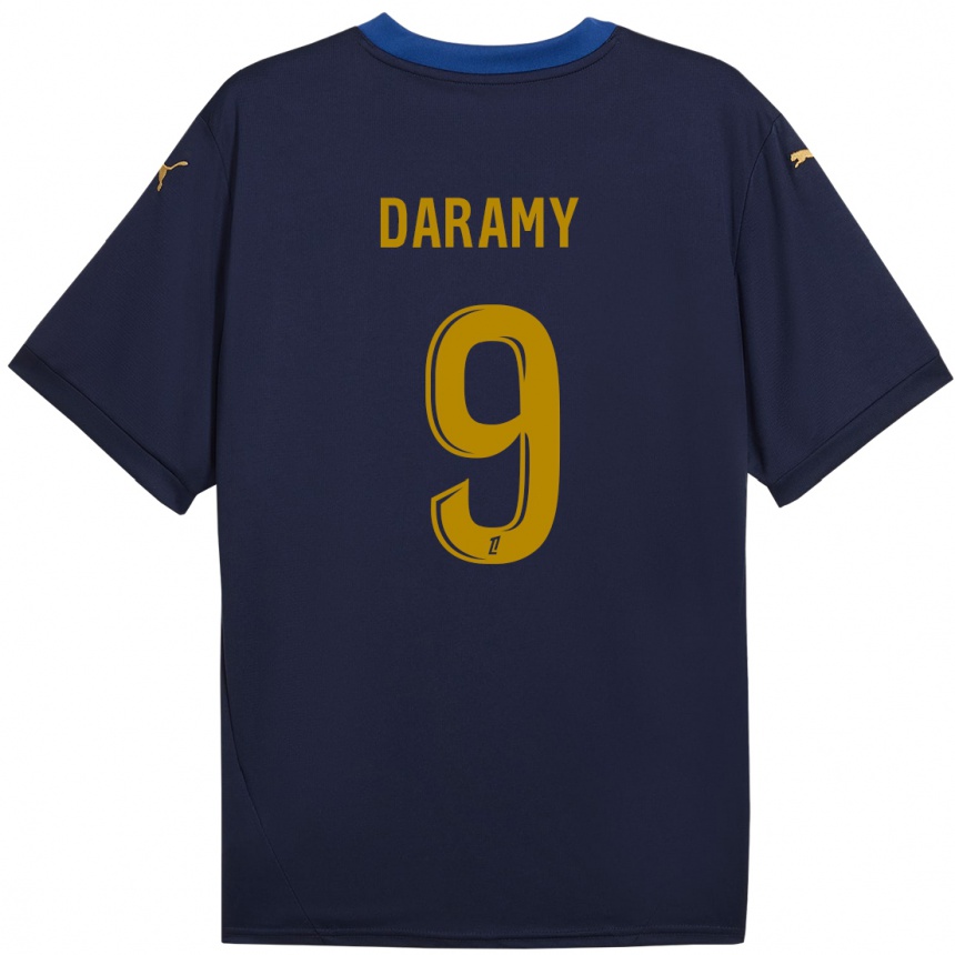 Enfant Football Maillot Mohamed Daramy #9 Bleu Marine Doré Tenues Extérieur 2024/25