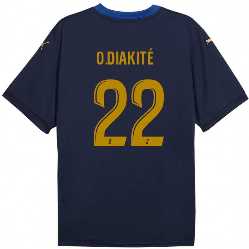 Enfant Football Maillot Oumar Diakité #22 Bleu Marine Doré Tenues Extérieur 2024/25