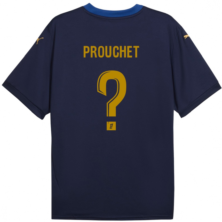 Enfant Football Maillot Killian Prouchet #0 Bleu Marine Doré Tenues Extérieur 2024/25