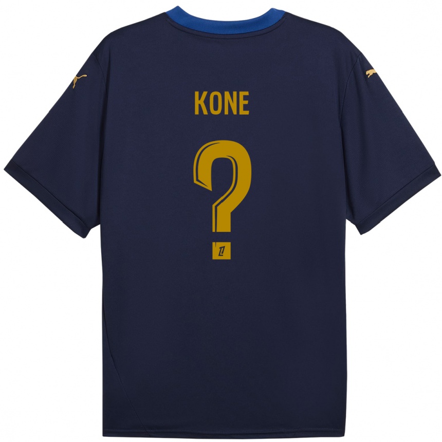 Enfant Football Maillot Abdoul Koné #0 Bleu Marine Doré Tenues Extérieur 2024/25