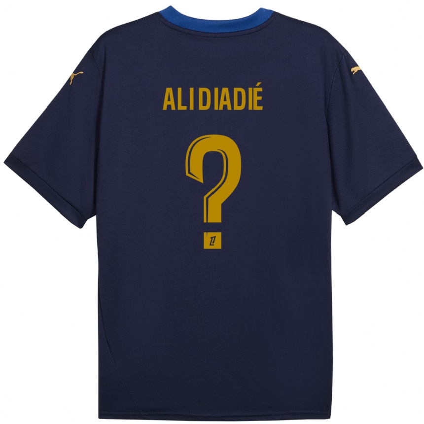 Enfant Football Maillot Mohamed Ali Diadié #0 Bleu Marine Doré Tenues Extérieur 2024/25