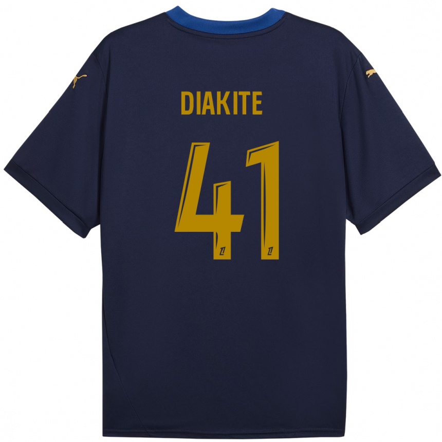 Enfant Football Maillot Ibrahim Diakité #41 Bleu Marine Doré Tenues Extérieur 2024/25