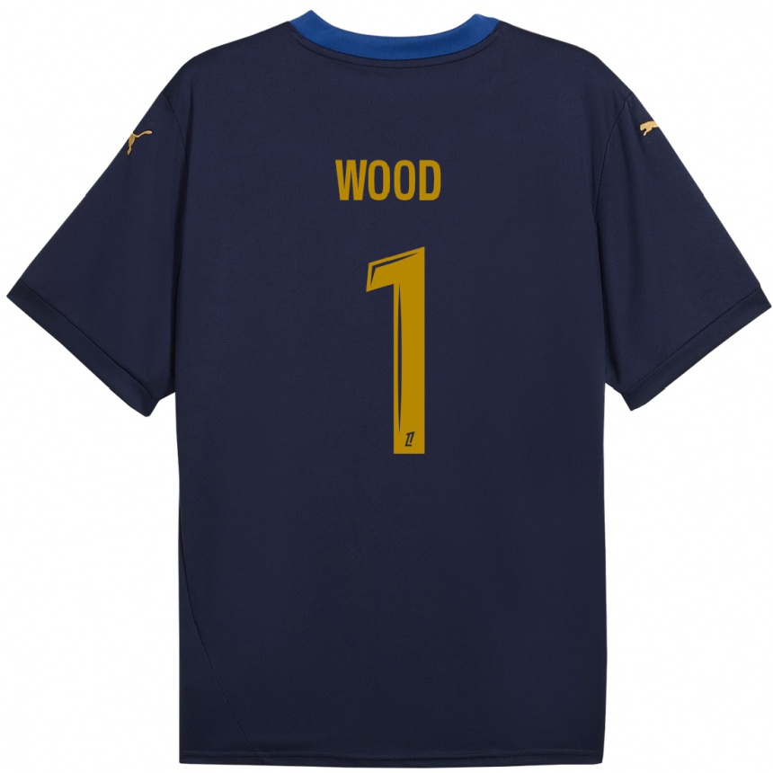 Enfant Football Maillot Mackenzie Wood #1 Bleu Marine Doré Tenues Extérieur 2024/25