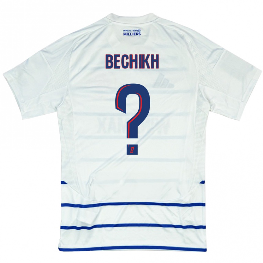 Enfant Football Maillot Mohamed Bechikh #0 Blanc Bleu Tenues Extérieur 2024/25