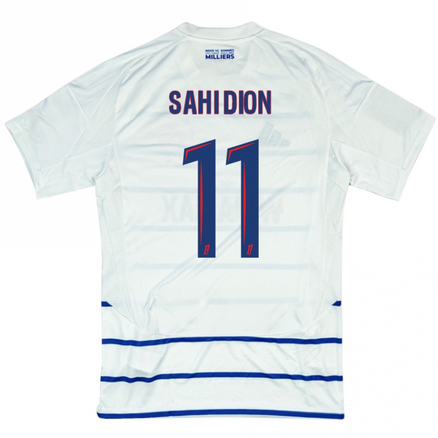 Enfant Football Maillot Moïse Sahi Dion #11 Blanc Bleu Tenues Extérieur 2024/25