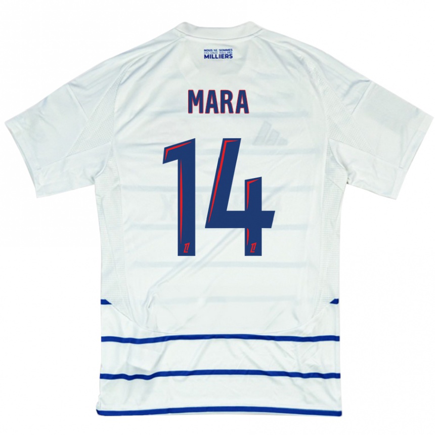 Enfant Football Maillot Sékou Mara #14 Blanc Bleu Tenues Extérieur 2024/25