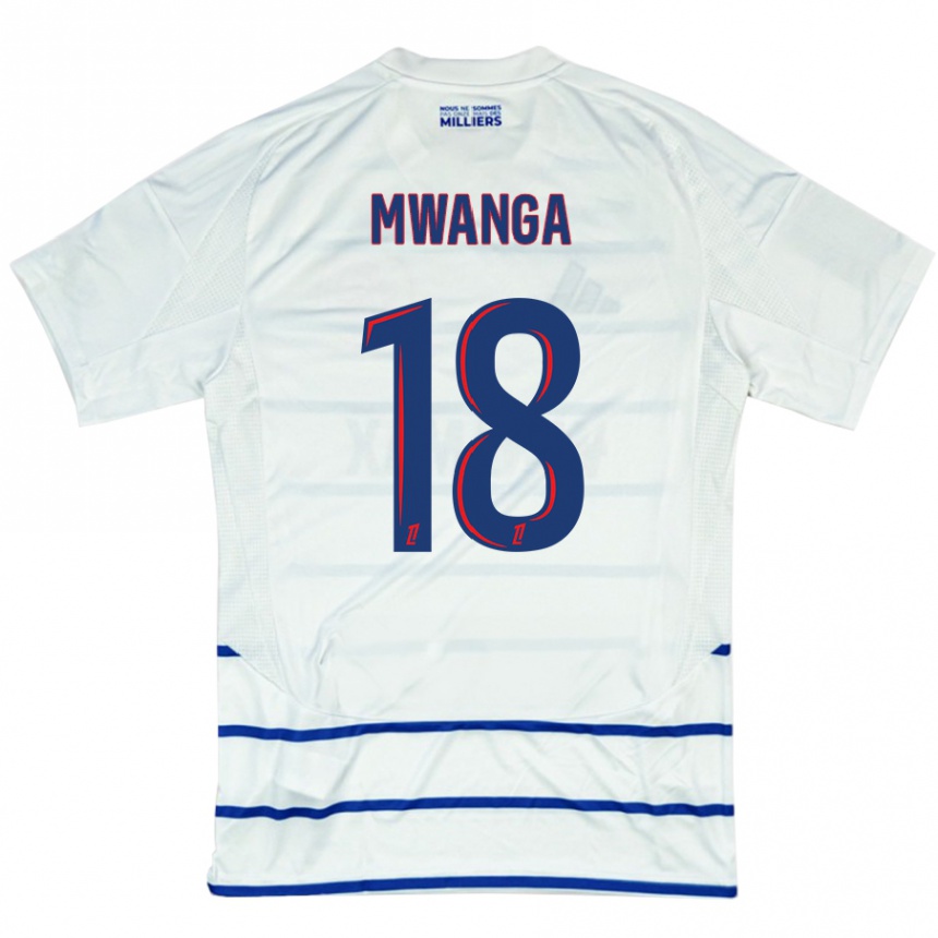 Enfant Football Maillot Junior Mwanga #18 Blanc Bleu Tenues Extérieur 2024/25