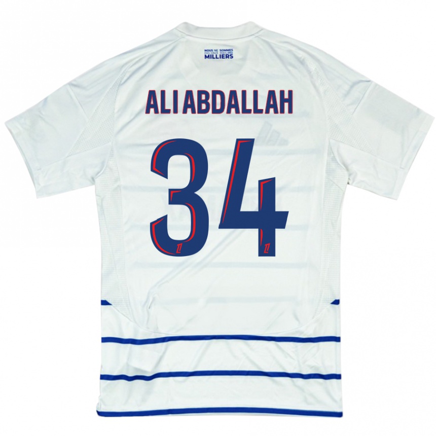 Enfant Football Maillot Aboubacar Ali Abdallah #34 Blanc Bleu Tenues Extérieur 2024/25