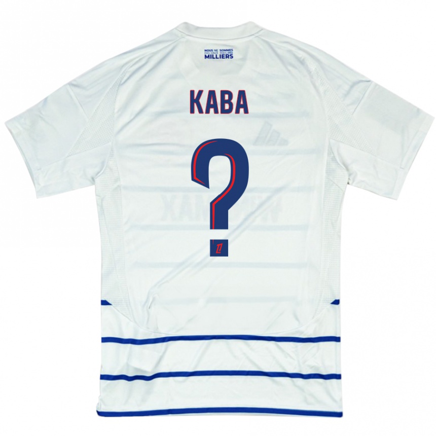 Enfant Football Maillot Kanfory Kaba #0 Blanc Bleu Tenues Extérieur 2024/25