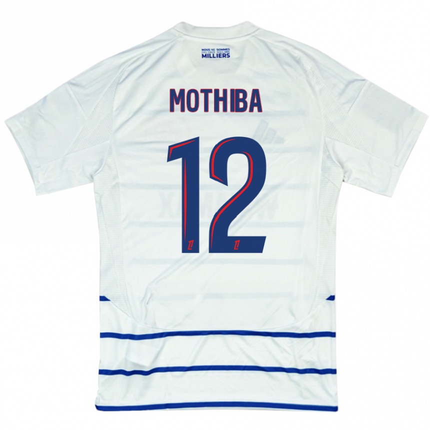 Enfant Football Maillot Lebo Mothiba #12 Blanc Bleu Tenues Extérieur 2024/25