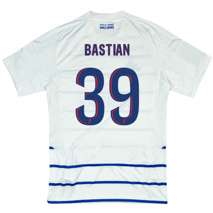 Enfant Football Maillot Maxime Bastian #39 Blanc Bleu Tenues Extérieur 2024/25