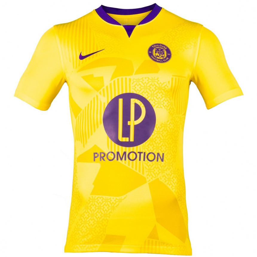 Enfant Football Maillot Frédéric Efuele Ngoyala #0 Jaune Violet Tenues Extérieur 2024/25