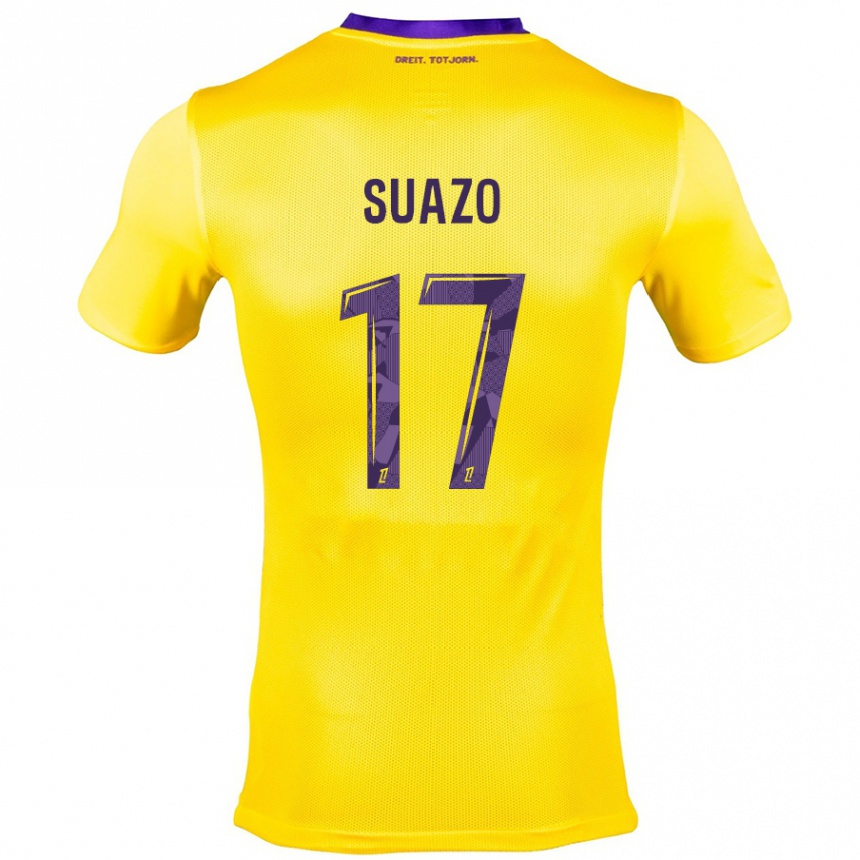 Enfant Football Maillot Gabriel Suazo #17 Jaune Violet Tenues Extérieur 2024/25