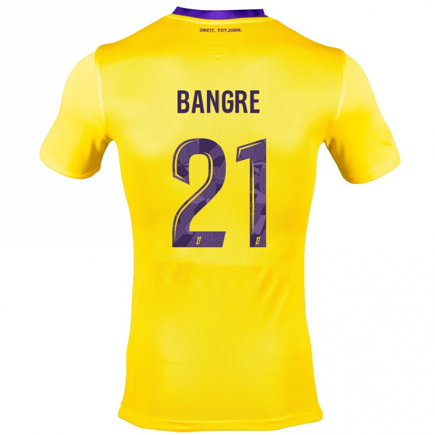 Enfant Football Maillot Mamady Bangré #21 Jaune Violet Tenues Extérieur 2024/25