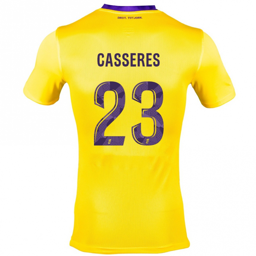 Enfant Football Maillot Cristian Cásseres Jr. #23 Jaune Violet Tenues Extérieur 2024/25