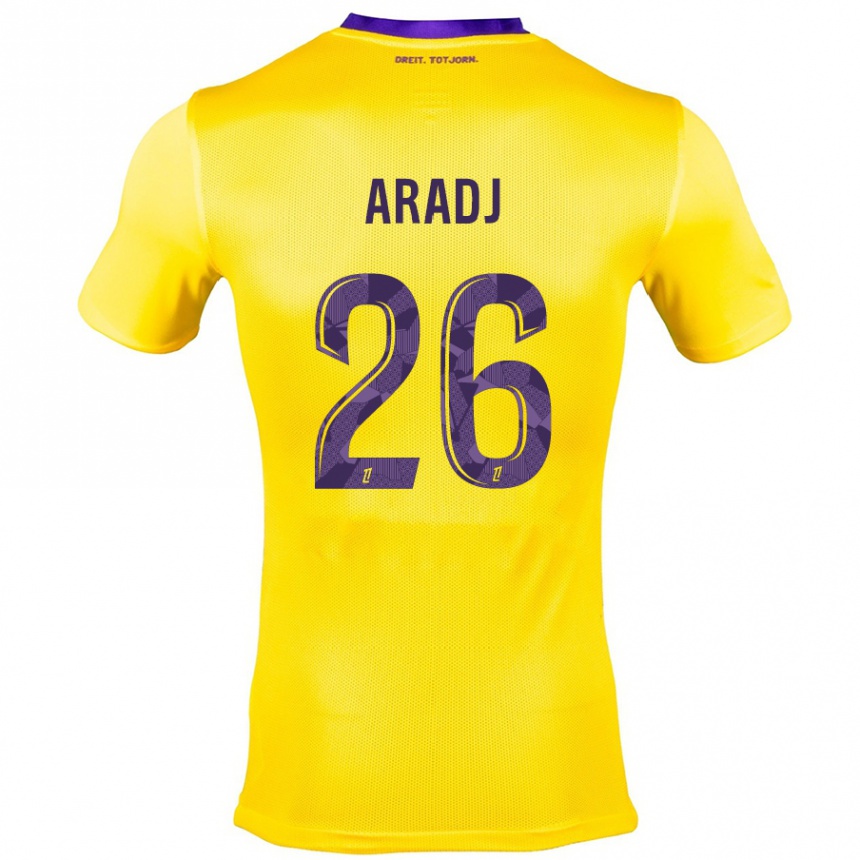 Enfant Football Maillot Ylies Aradj #26 Jaune Violet Tenues Extérieur 2024/25