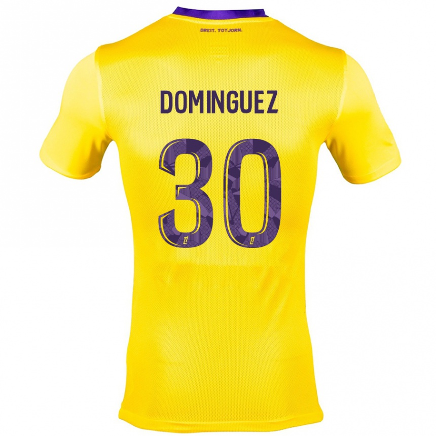 Enfant Football Maillot Álex Domínguez #30 Jaune Violet Tenues Extérieur 2024/25