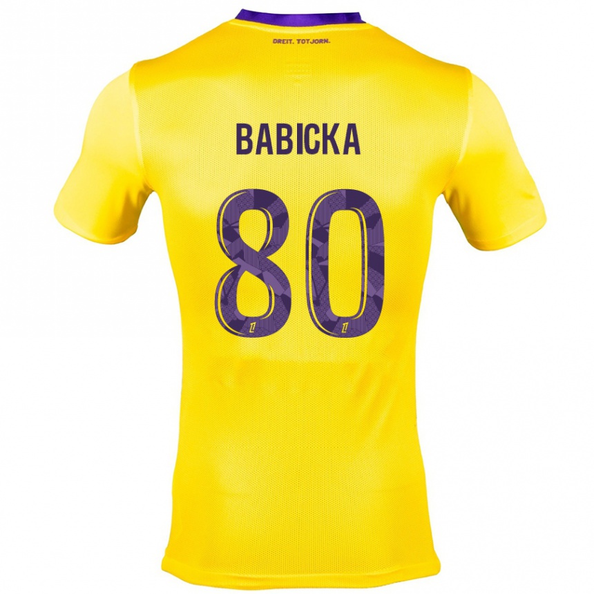 Enfant Football Maillot Shavy Babicka #80 Jaune Violet Tenues Extérieur 2024/25