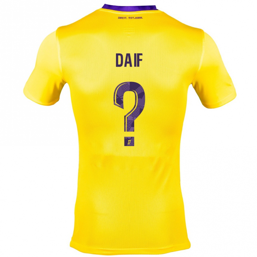 Enfant Football Maillot Mouhamed Daif #0 Jaune Violet Tenues Extérieur 2024/25