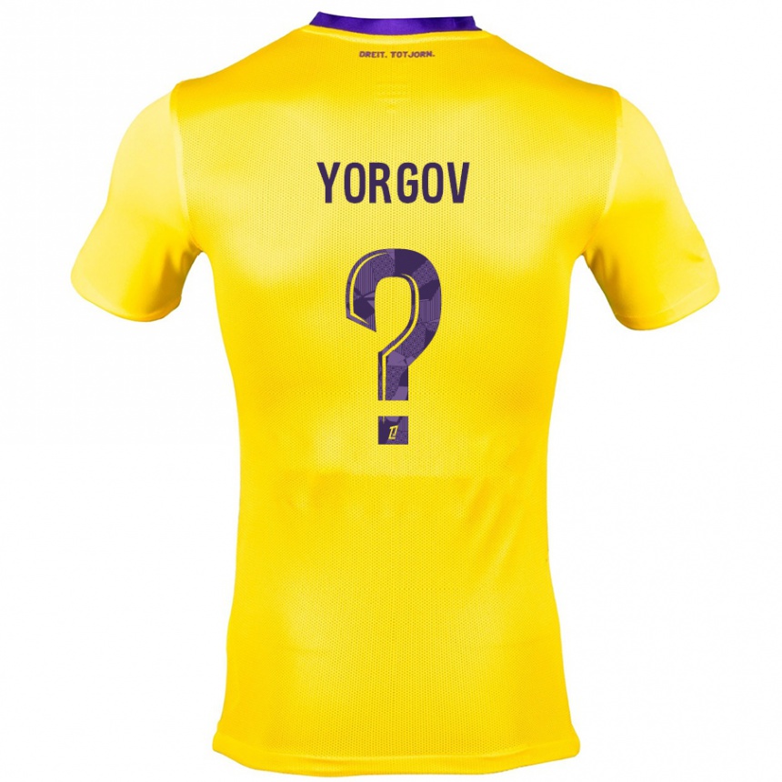 Enfant Football Maillot Aleksandar Yorgov #0 Jaune Violet Tenues Extérieur 2024/25