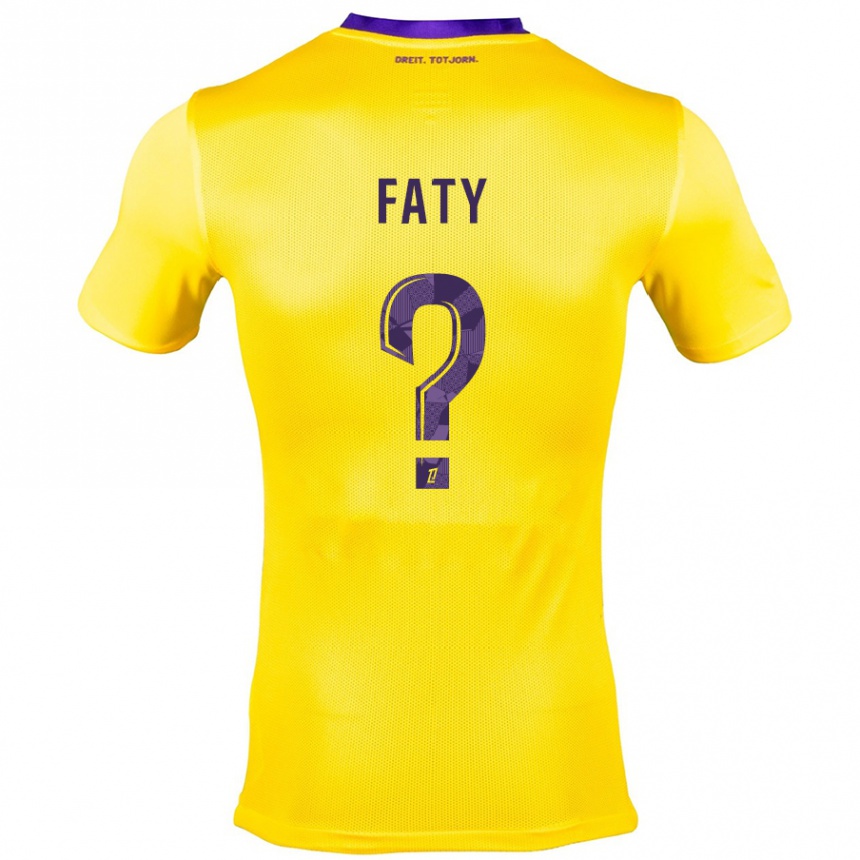 Enfant Football Maillot Enzo Faty #0 Jaune Violet Tenues Extérieur 2024/25