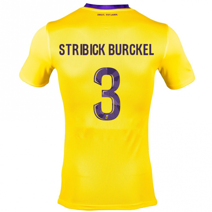 Enfant Football Maillot Laetitia Stribick-Burckel #3 Jaune Violet Tenues Extérieur 2024/25