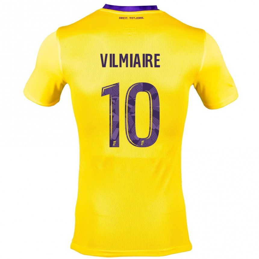 Enfant Football Maillot Kelly Vilmiaire #10 Jaune Violet Tenues Extérieur 2024/25