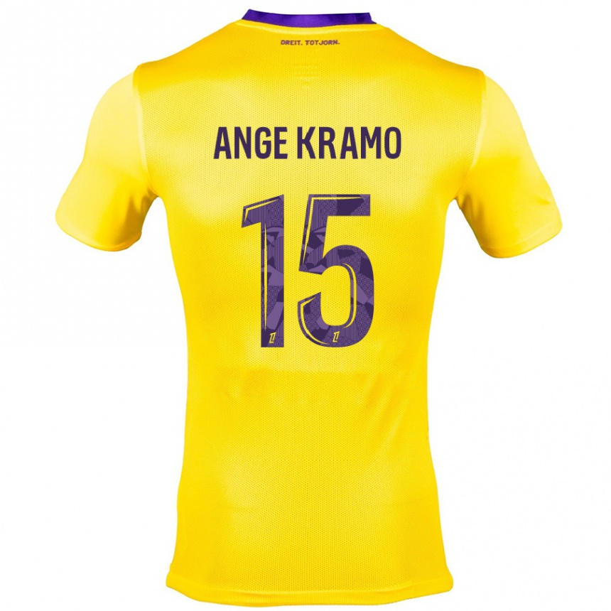 Enfant Football Maillot Marie Ange Kramo #15 Jaune Violet Tenues Extérieur 2024/25