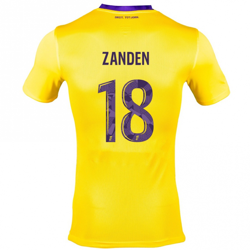 Enfant Football Maillot Oliver Zandén #18 Jaune Violet Tenues Extérieur 2024/25