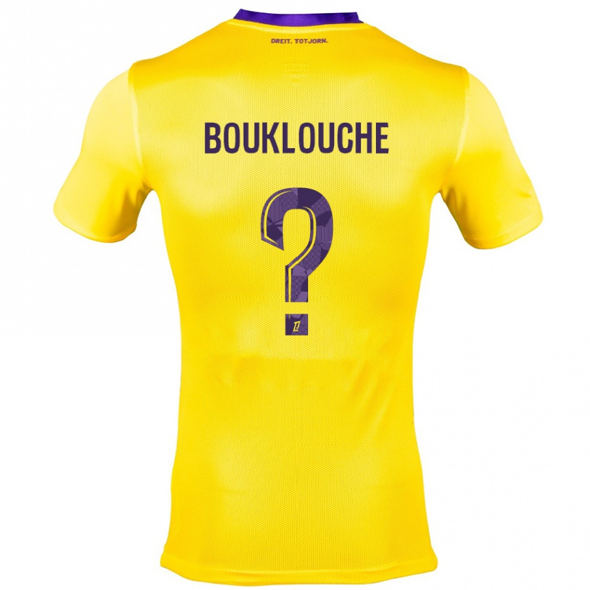 Enfant Football Maillot Kelyan Bouklouche #0 Jaune Violet Tenues Extérieur 2024/25