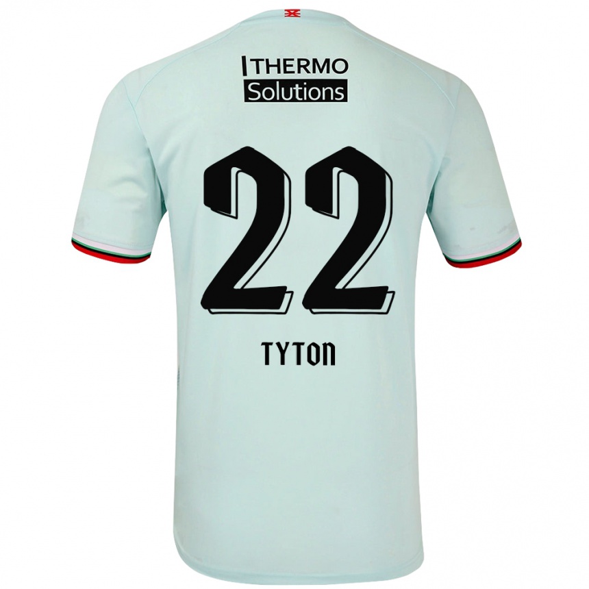 Enfant Football Maillot Przemyslaw Tyton #22 Vert Clair Tenues Extérieur 2024/25