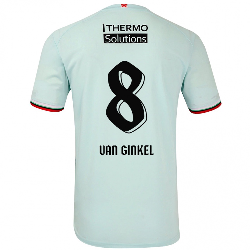 Enfant Football Maillot Danique Van Ginkel #8 Vert Clair Tenues Extérieur 2024/25