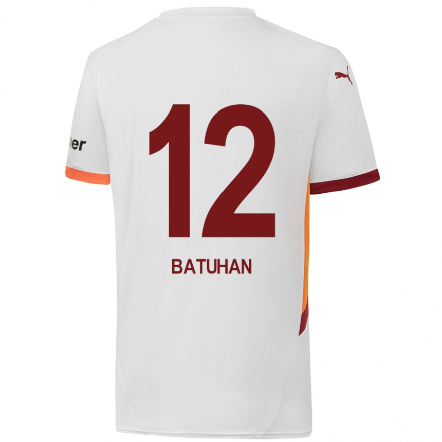 Enfant Football Maillot Batuhan Şen #12 Blanc Jaune Rouge Tenues Extérieur 2024/25