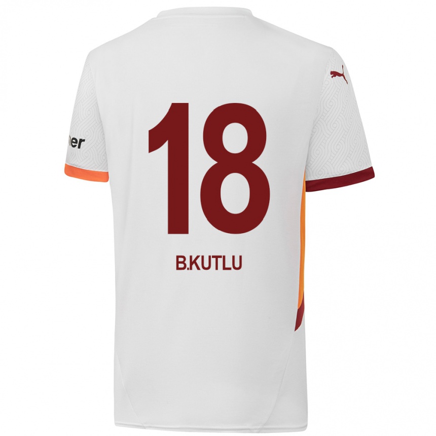 Enfant Football Maillot Berkan Kutlu #18 Blanc Jaune Rouge Tenues Extérieur 2024/25