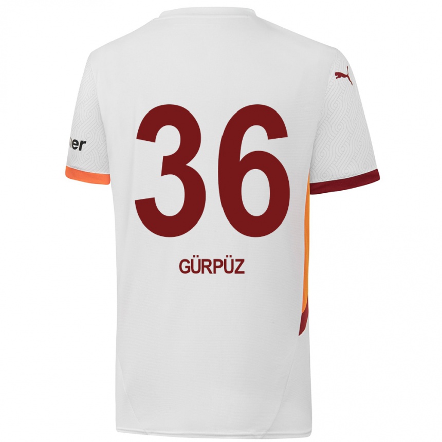 Enfant Football Maillot Gökdeniz Gürpüz #36 Blanc Jaune Rouge Tenues Extérieur 2024/25