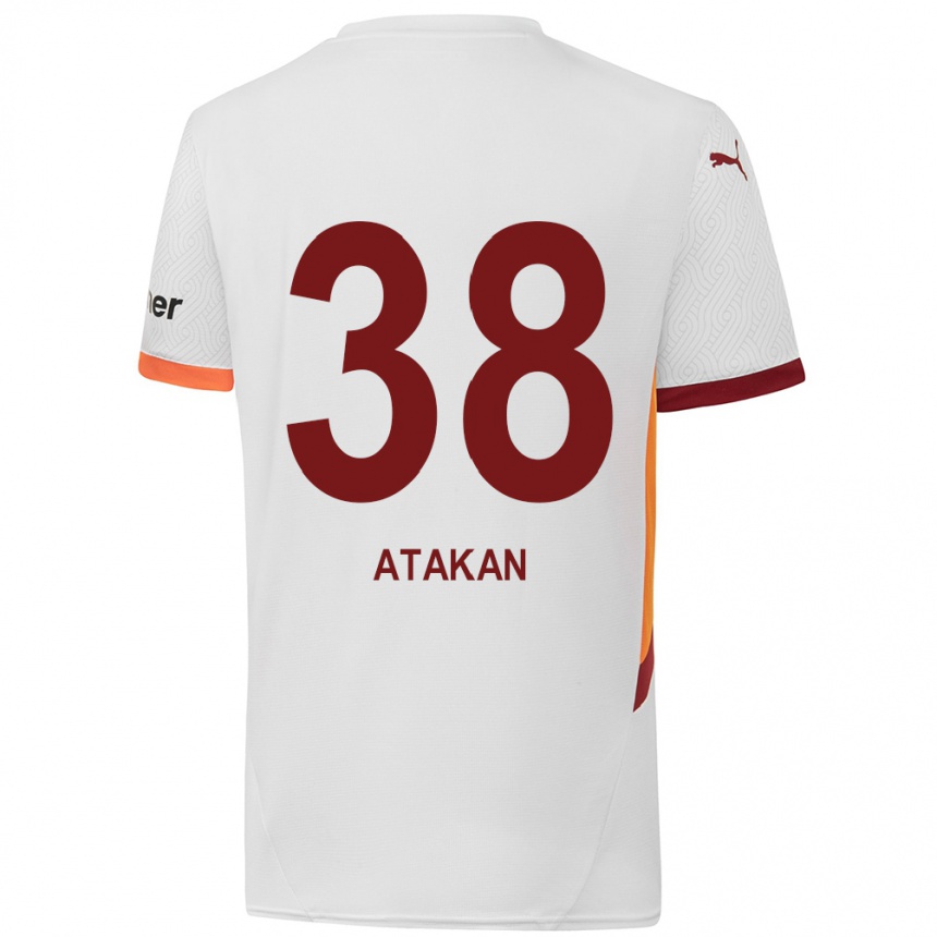 Enfant Football Maillot Atakan Ordu #38 Blanc Jaune Rouge Tenues Extérieur 2024/25