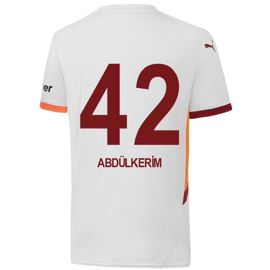 Enfant Football Maillot Abdülkerim Bardakcı #42 Blanc Jaune Rouge Tenues Extérieur 2024/25