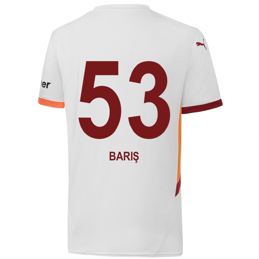 Enfant Football Maillot Barış Alper Yılmaz #53 Blanc Jaune Rouge Tenues Extérieur 2024/25