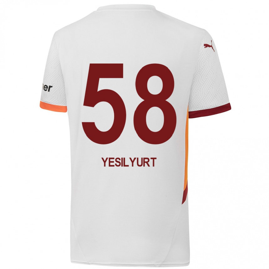 Enfant Football Maillot Ali Yeşilyurt #58 Blanc Jaune Rouge Tenues Extérieur 2024/25