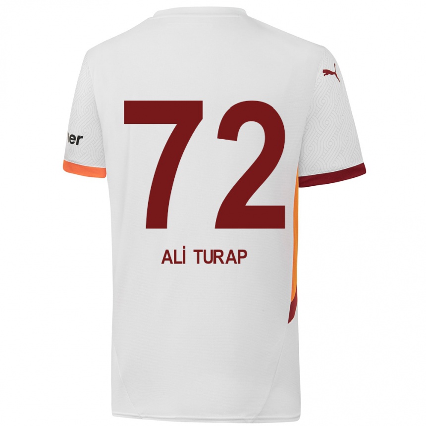 Enfant Football Maillot Ali Turap Bülbül #72 Blanc Jaune Rouge Tenues Extérieur 2024/25